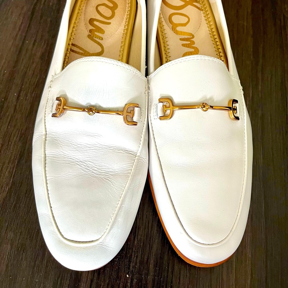 Sam Edelman White Leather Loafers 6